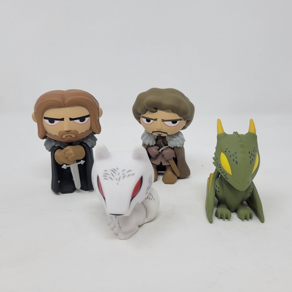 Funko Mystery Mini's Game Of Thrones Lot Of 4 Ghost, Rhaegal, Robert, Snow
